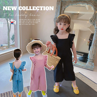 Jumpsuit Không Tay Hở Lưng Phong Cách Hàn Quốc Cho Bé Gái