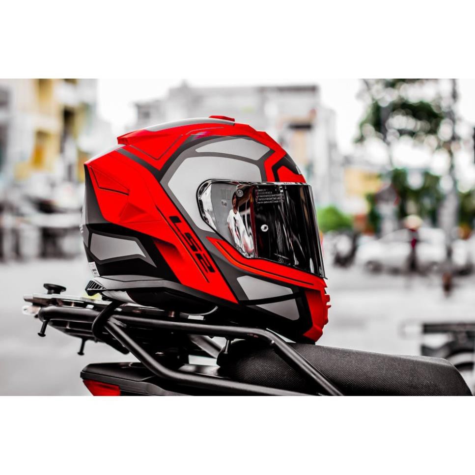 [TẶNG PINLOCK] MŨ BẢO HIỂM FULLFACE LS2 FF800 STORM ĐỎ XÁM