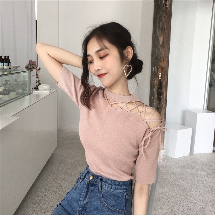 áo len đan dây vai quảng châu