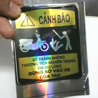 Tem phượt Cảnh báo đừng sờ xe - 7 màu bóng hay cho phượt thủ dán xe máy, ô tô, dán balo, bàn học, đồ vật
