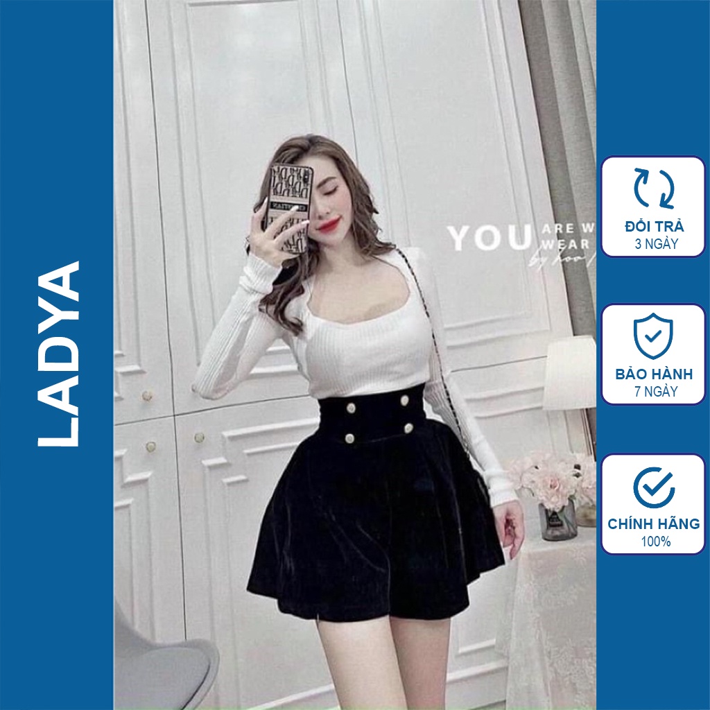 Quần Short Nhung 4 Khuy Phồng Quảng Châu LADYA M007