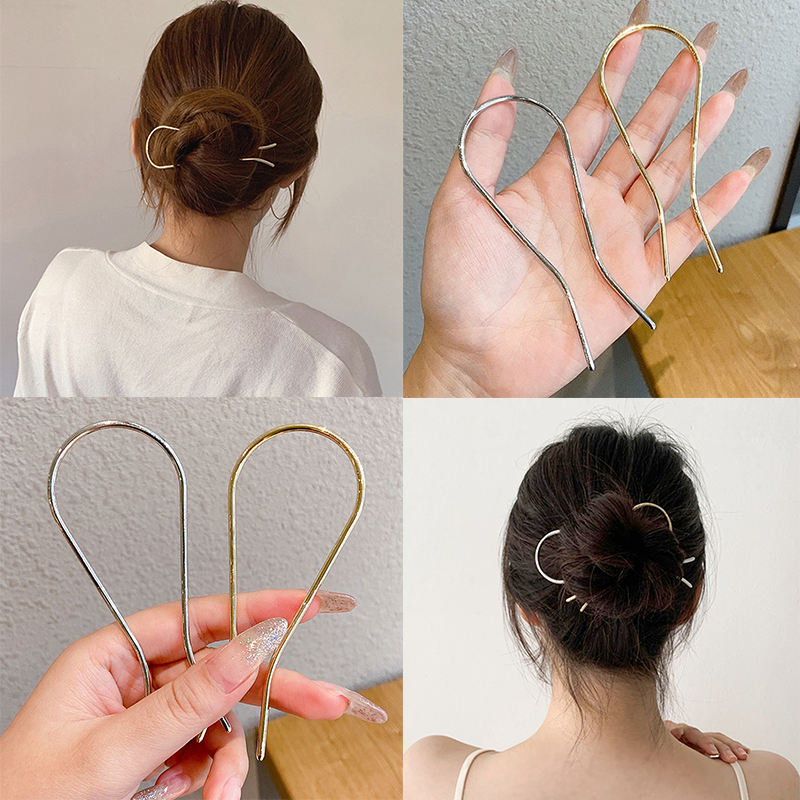 Kẹp Tóc Chữ U Thiết Kế Đơn Giản Đáng Yêu Cho Nữ