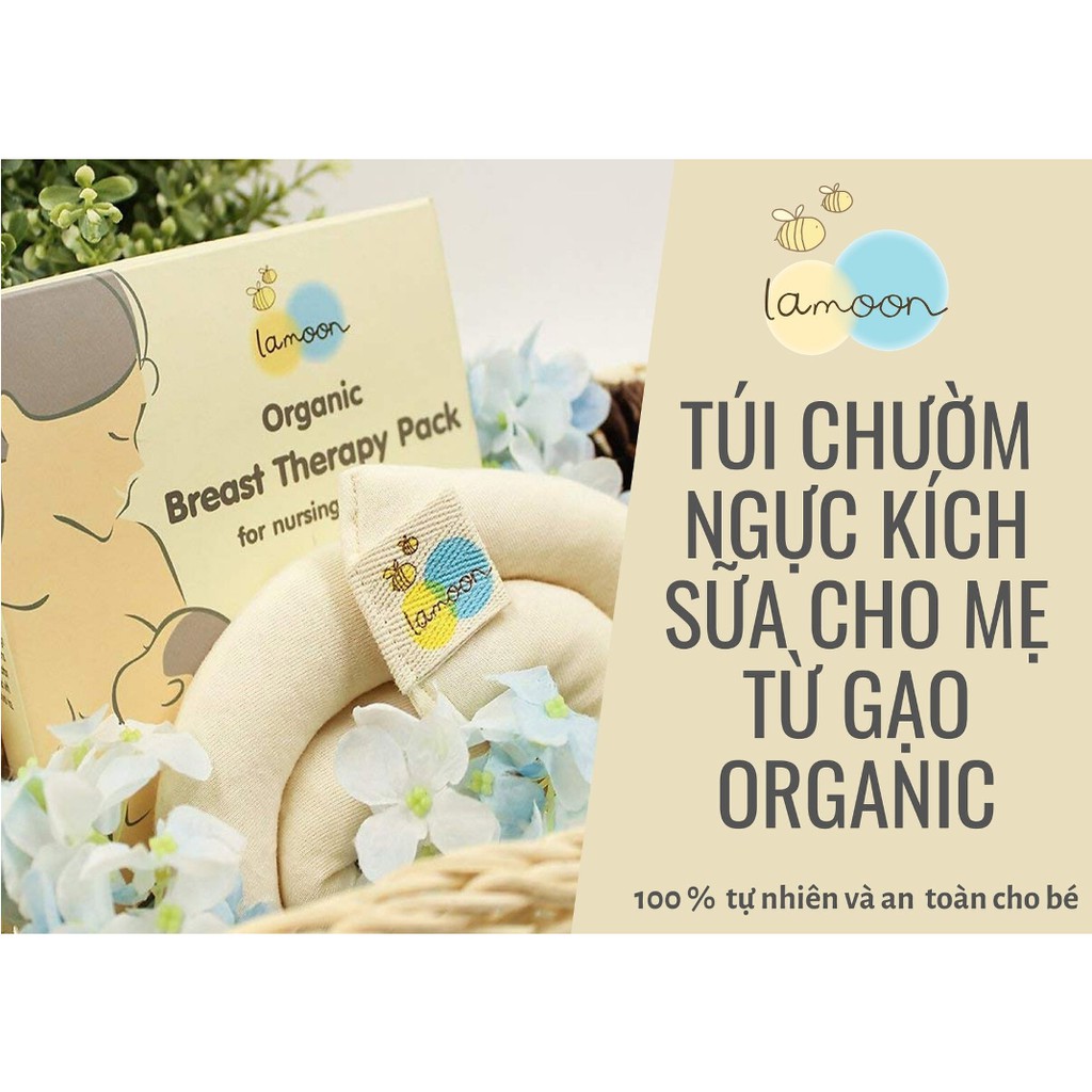 Túi chườm ngực kích sữa Organic Lamoon cho mẹ từ gạo