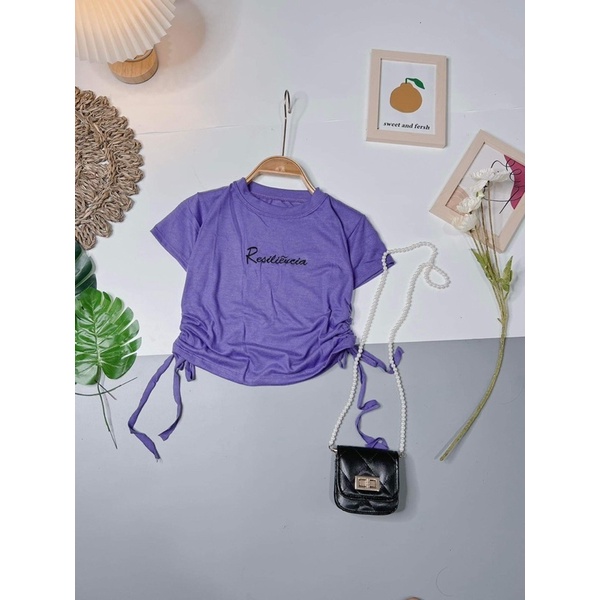 Áo croptop rút hông tím TC6