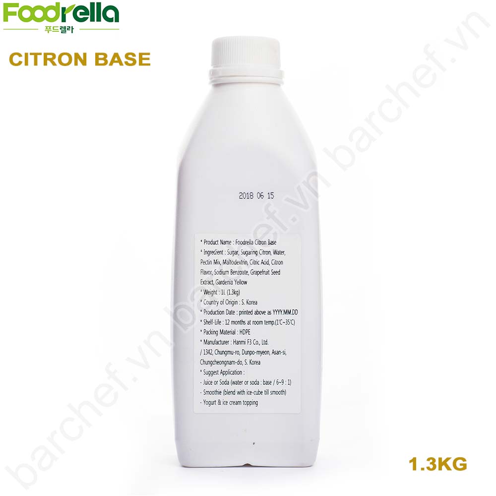 Mứt Chanh vàng Foodrella (Citron Puree) - chai 1,3kg