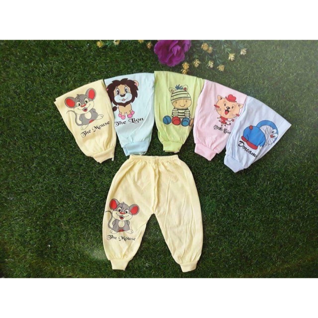 Set 5 quần cotton bo gấu cho bé (sơ sinh-14kg)
