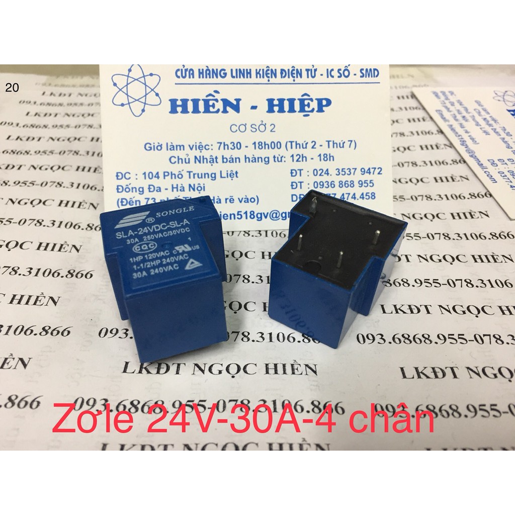 COMBO 2 RƠLE (RELAY) 24V-30A-4CHÂN ( CHỮ T)