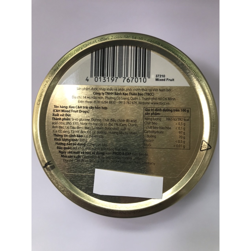 Kẹo Hộp Thiếc Đức Cavendish Harvey Hương Trái Cây Hỗn Hợp  Mixed Fruit