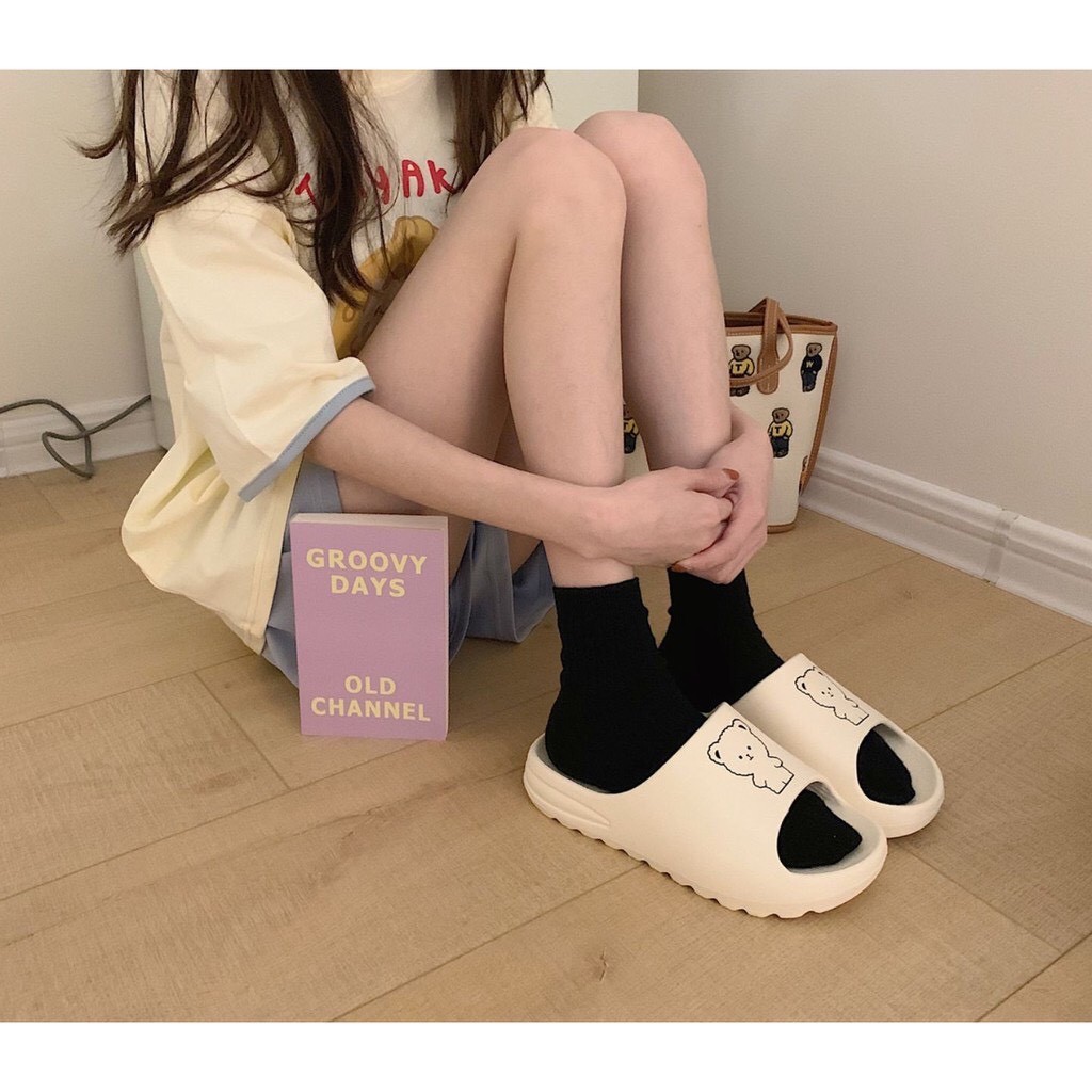 Dép nữ đế bánh mì mặt gấu xinh xắn  006