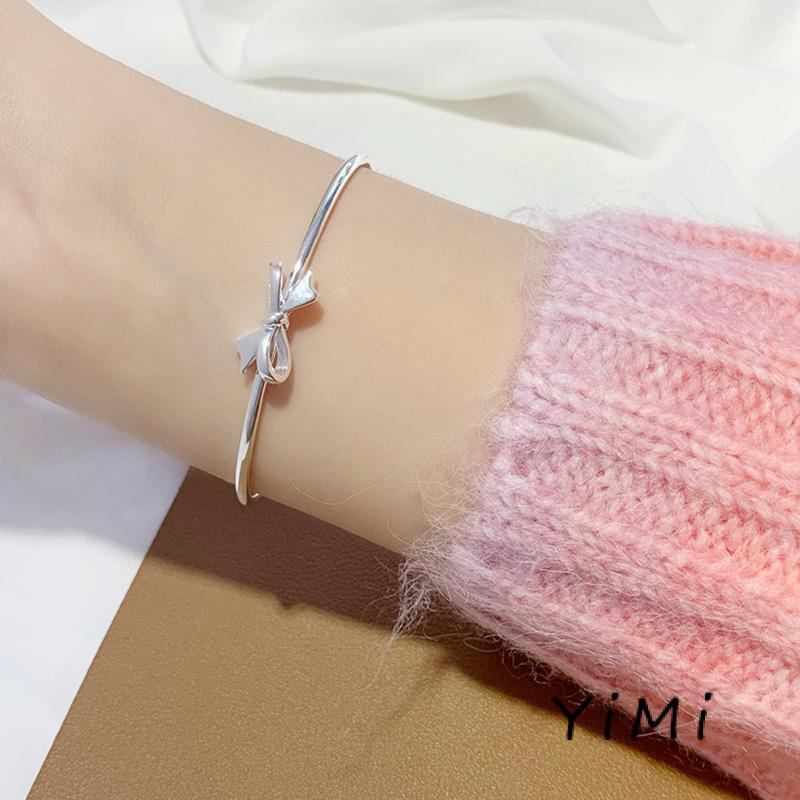 Vòng Đeo Tay Bạc Đính  Nơ Ngọt Ngào Dễ Thương Làm Quà Tặng Cho Bạn Gái/ Bạn Gái