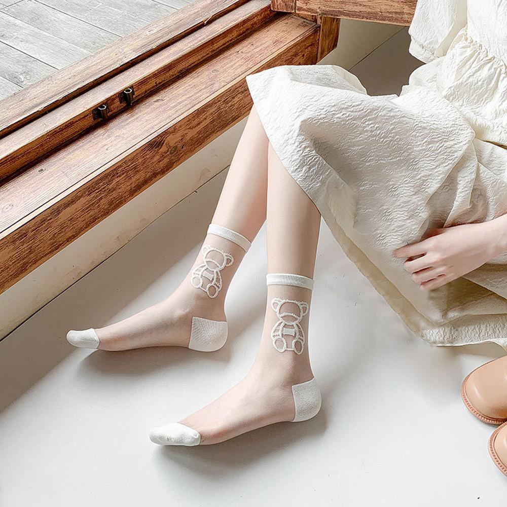 Đôi Vớ LướI Siêu MỏNg HọA TiếT HìNh Chú GấU ThờI Trang Cho Nữ