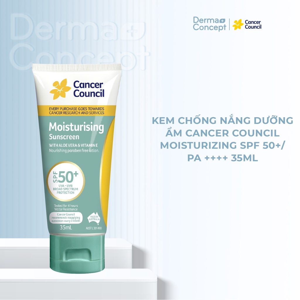 Kem chống nắng Dưỡng ẩm Cancer Council Moisturizing SPF 50+/ PA ++++