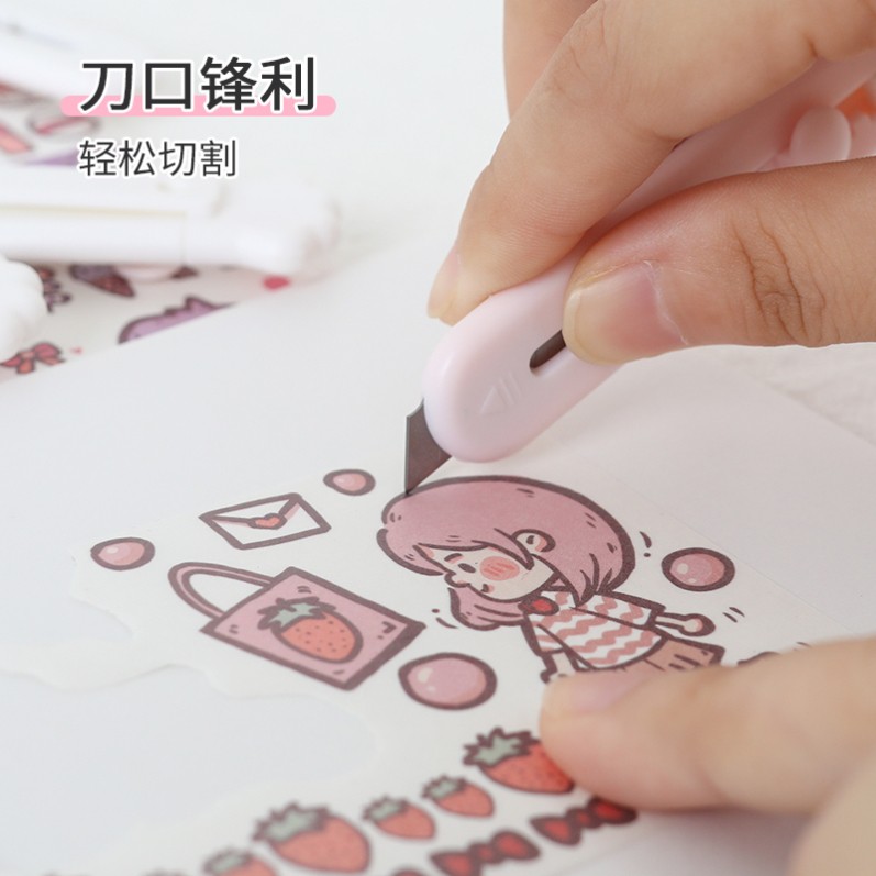 Dao Rọc Giấy Mini Cute Chân Mèo Đám Mây Nhỏ  Cắt Giấy Sticker Hình Dán Bàn Học Phụ Kiện Decor Trang Trí Bullet Journal