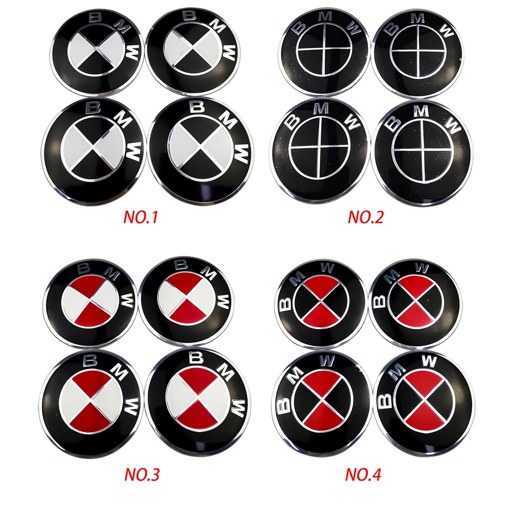 Bộ 4 miếng dán trục bánh xe 56mm dành cho BMW M