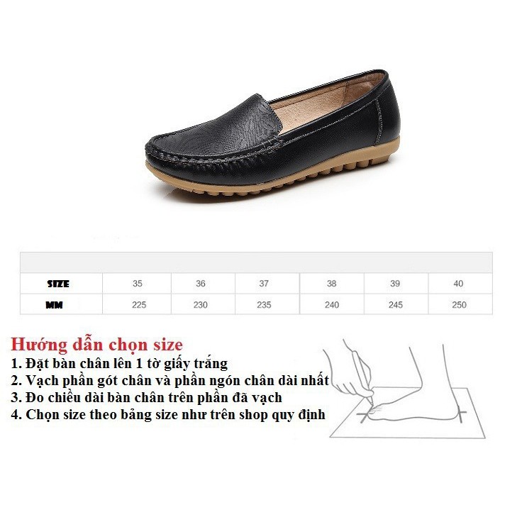 Giày lười nữ Giày mọi nữ da bò, chất liệu da mềm mại (SP46) | BigBuy360 - bigbuy360.vn