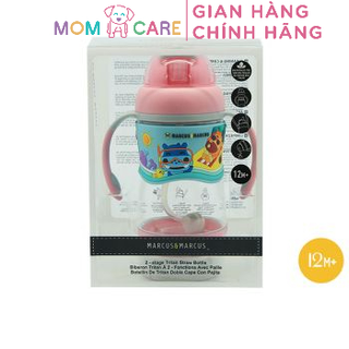 Bình uống nước có ống hút cho bé Tritan 2-Stage Marcus & Marcus, từ 12 tháng - Hồng