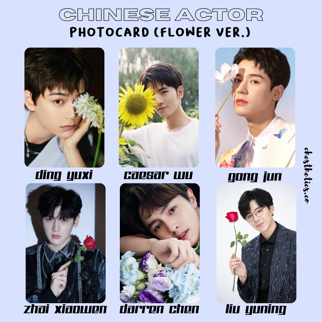 [ CHINA ACTOR ] Ảnh Card Bo Góc Diễn Viên Nam Trung Quốc - Bản Flower [ PHOTOCARD ]