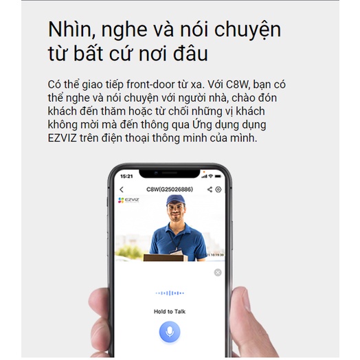 Camera ngoài trời Ezviz C8W color 2K+ | BigBuy360 - bigbuy360.vn
