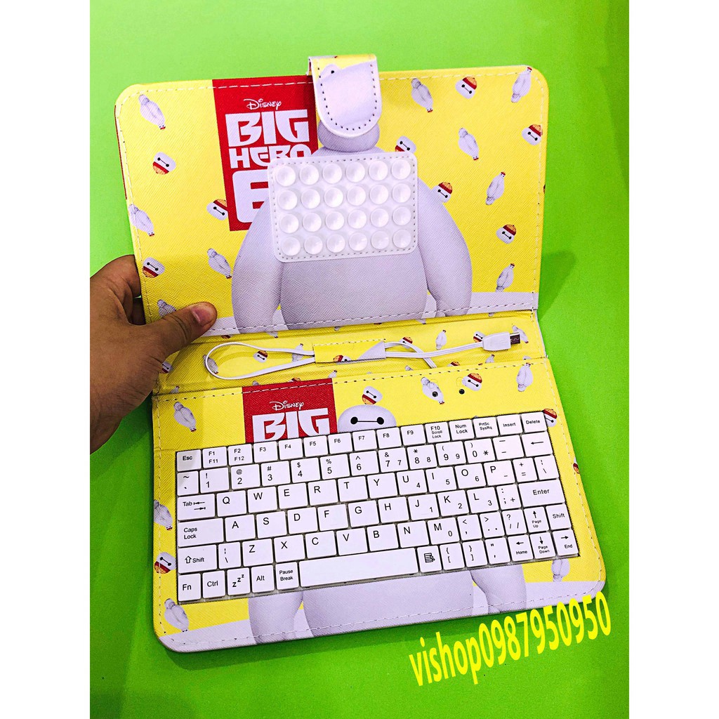 Bao Da Kèm Bàn Phím Nắp Gập Hoạt Hình BAYMAX cho loại điện thoại / máy tính bảng