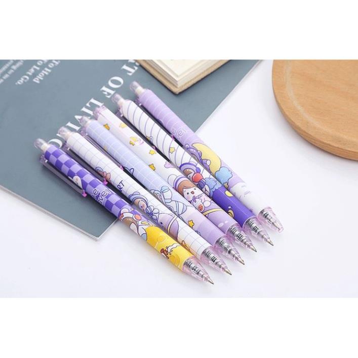 Bút Gel Bấm Phi Hành Gia Mực Đen 0,5mm Dễ Thương H166