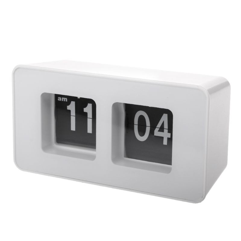 Retro Auto Flip Clock Number Classic Stylish Modern Desk Wall Clock