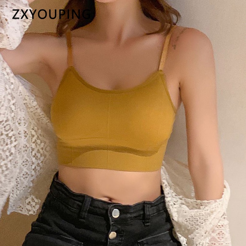 Áo Ngực Thể Thao Có Mút Đệm Dây Chéo Lưng Thiết Kế Hở Lưng Phong Cách Hàn Quốc Thời Trang Cho Nữ