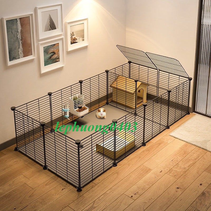 Combo Chuồng Quây Lưới Sắt Sơn Tĩnh Điện Dành Chó, Mèo Tiện Lợi