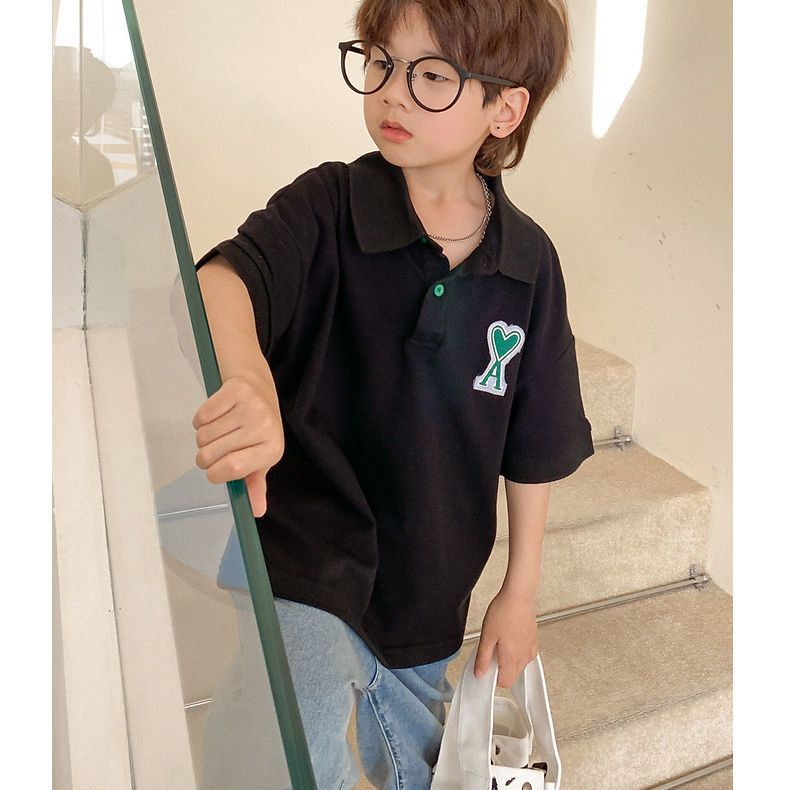 Áo Thun polo Tay Ngắn Thoáng Khí Thời Trang Mùa Hè Phong Cách Hàn Quốc Cho Bé Trai