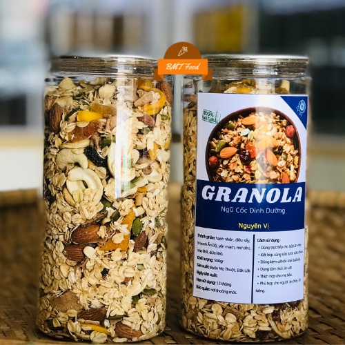 Granola Không Đường Ăn Kiêng Nhiều Hạt Ngũ Cốc Hạt