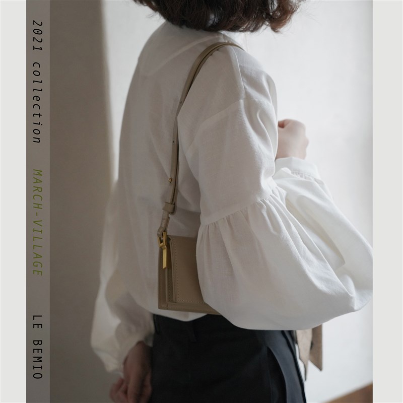 SUXI Áo Sơ Mi Tay Dài Phồng Cổ Tròn Màu Sắc Trơn Phong Cách Vintage Dành Cho Nữ