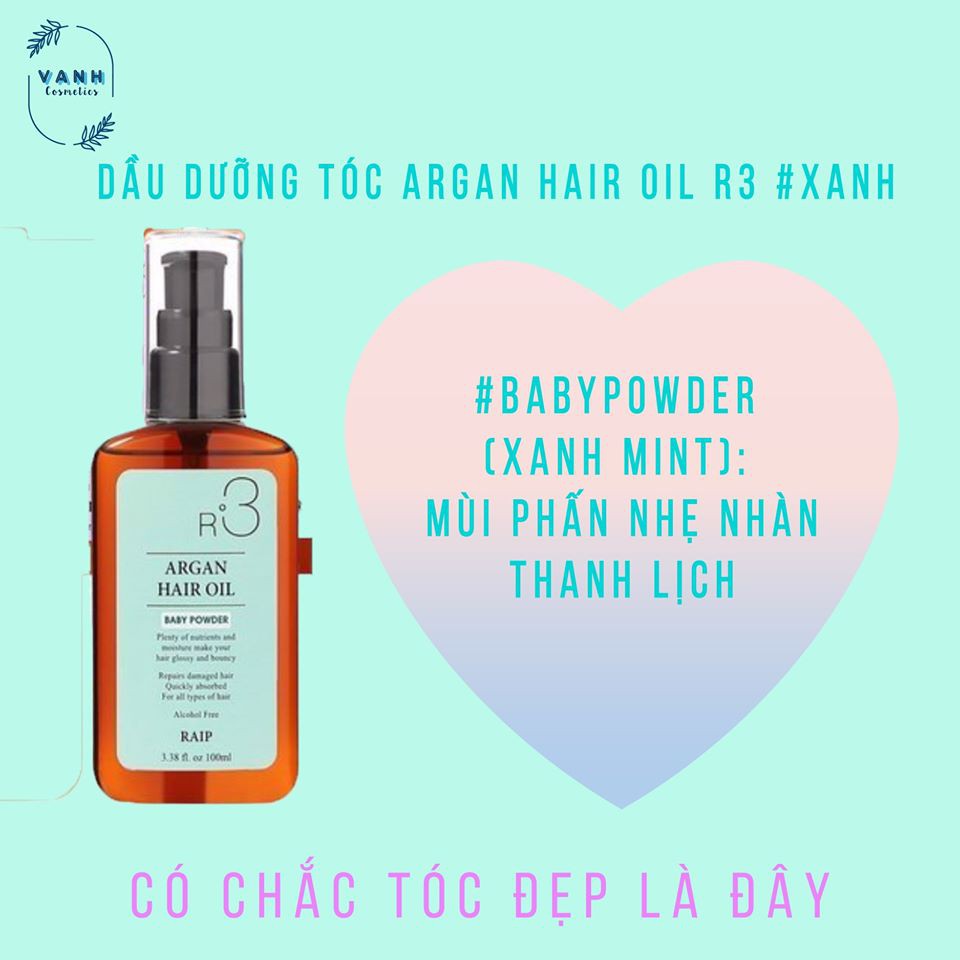 Tinh Dầu Dưỡng Tóc Bóng Mượt Raip R3 Argan Hair Oil 100ml