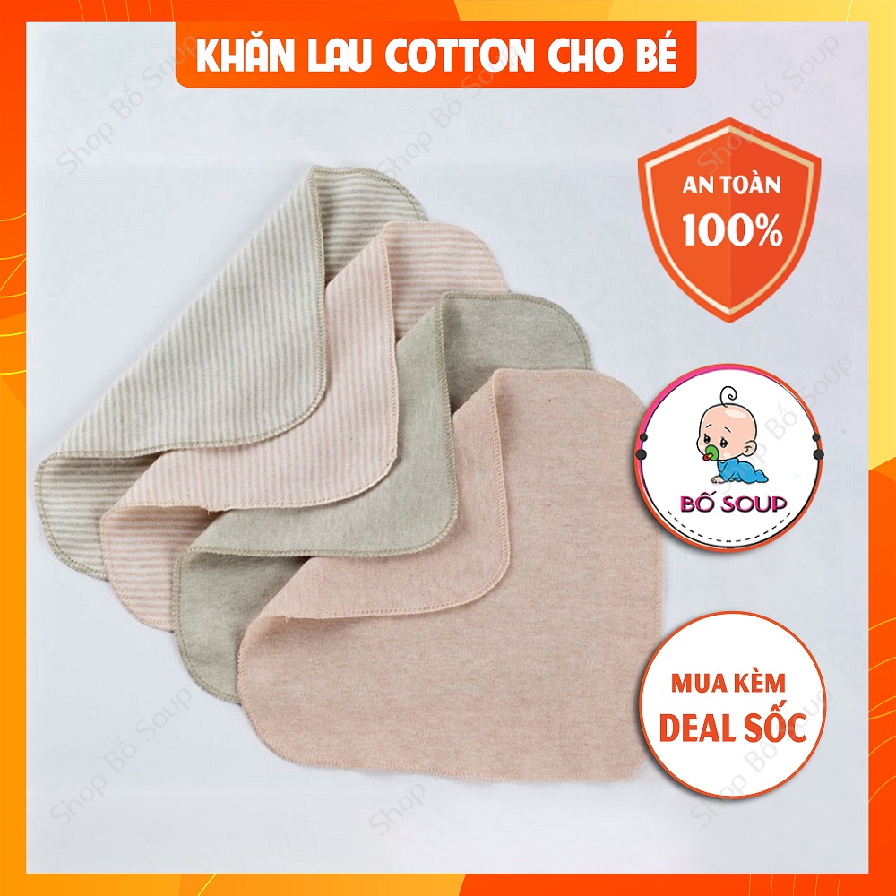 Khăn lau cho bé chất liệu cotton hữu cơ mềm mại.