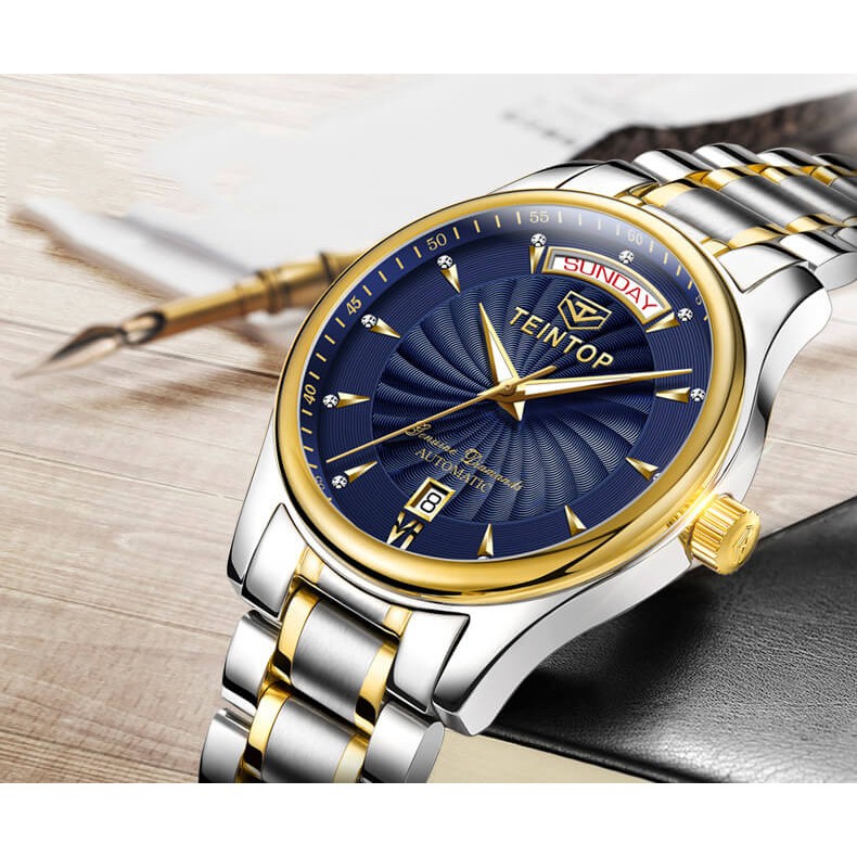 Đồng hồ nam chính hãng Teintop T7001-1 Mới 100%,Kính sapphire,chống xước,Chống nước 30m,Máy cơ (Automatic),Bảo hành 12th