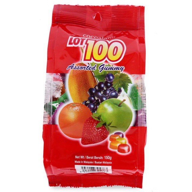 Kẹo Dẻo Lot 100 Trái Cây 150G Malaysia