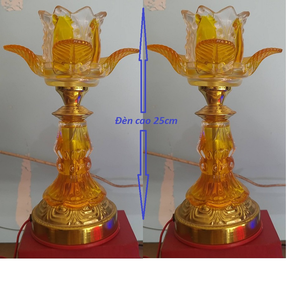 Đôi đèn thờ cao 25cm