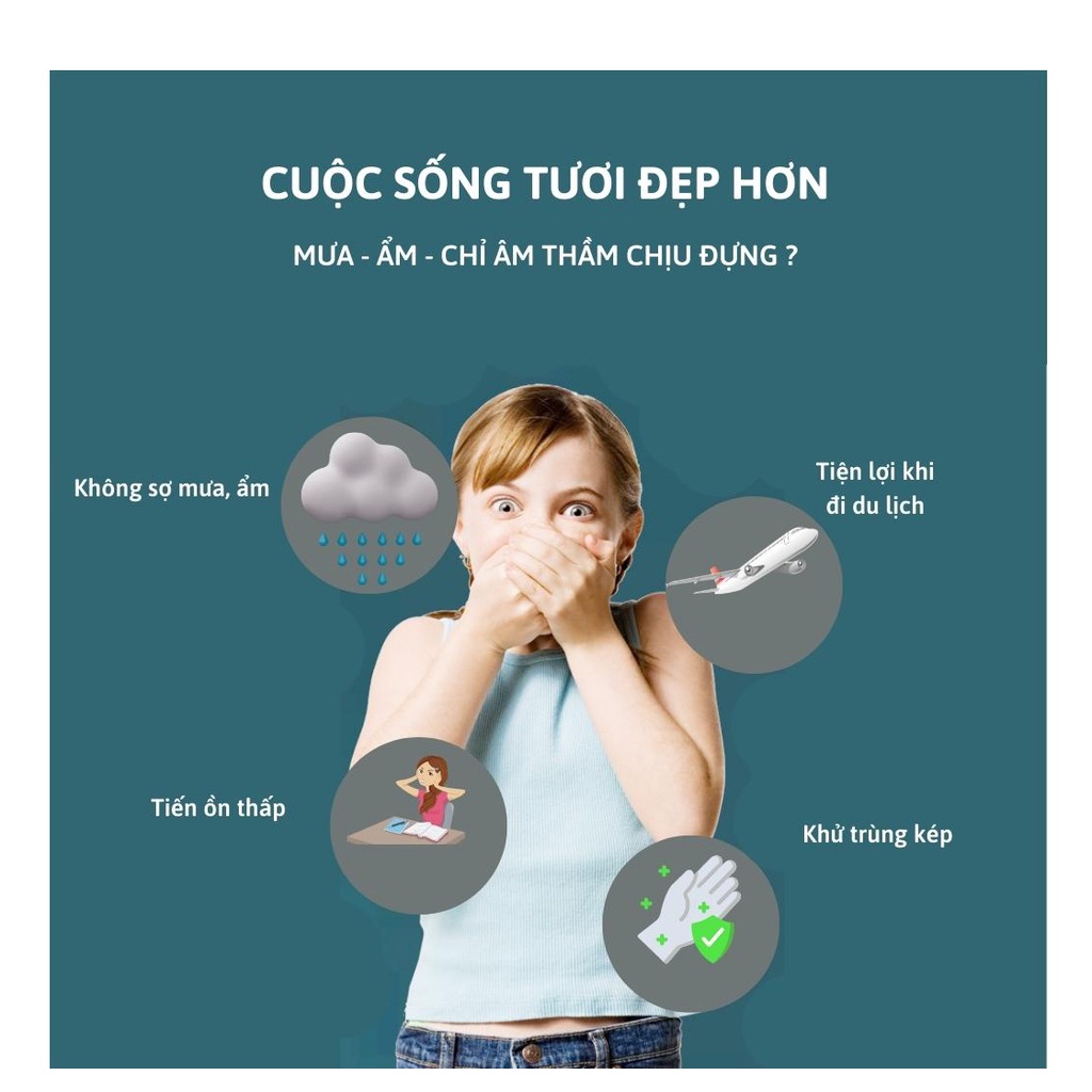 Máy tủ sấy quần áo, máy sấy giày, 500W Máy Sưởi ấm Mini diệt khuẩn, khử mùi, công suất lớn nhỏ gọn RF168 SUVADO