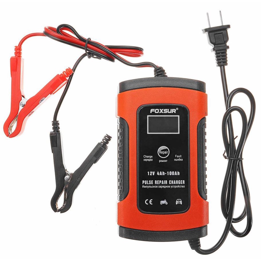 Bộ sạc acquy Foxsur chính hãng 12V/5A/4aH - 100aH