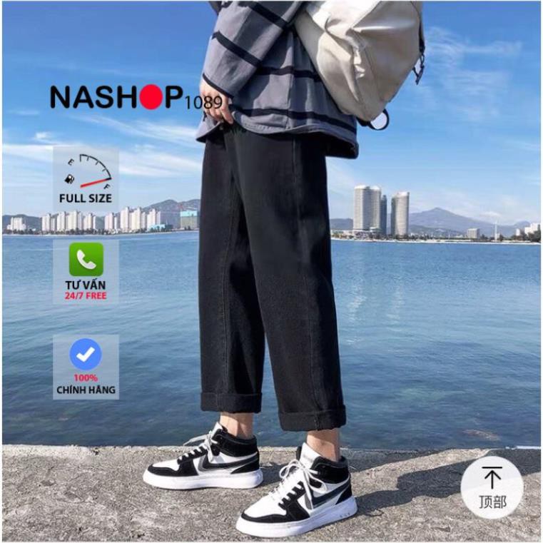 Quần vải jean bò baggy nam nữ quần jean bò baggy nam quần bò đen nam quần bò nam đẹp hot năm 2021 Nashop 1089 | BigBuy360 - bigbuy360.vn
