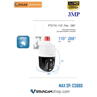 Vstarcam cs668 camera ip ptz chống nước ngoài trời 3mp