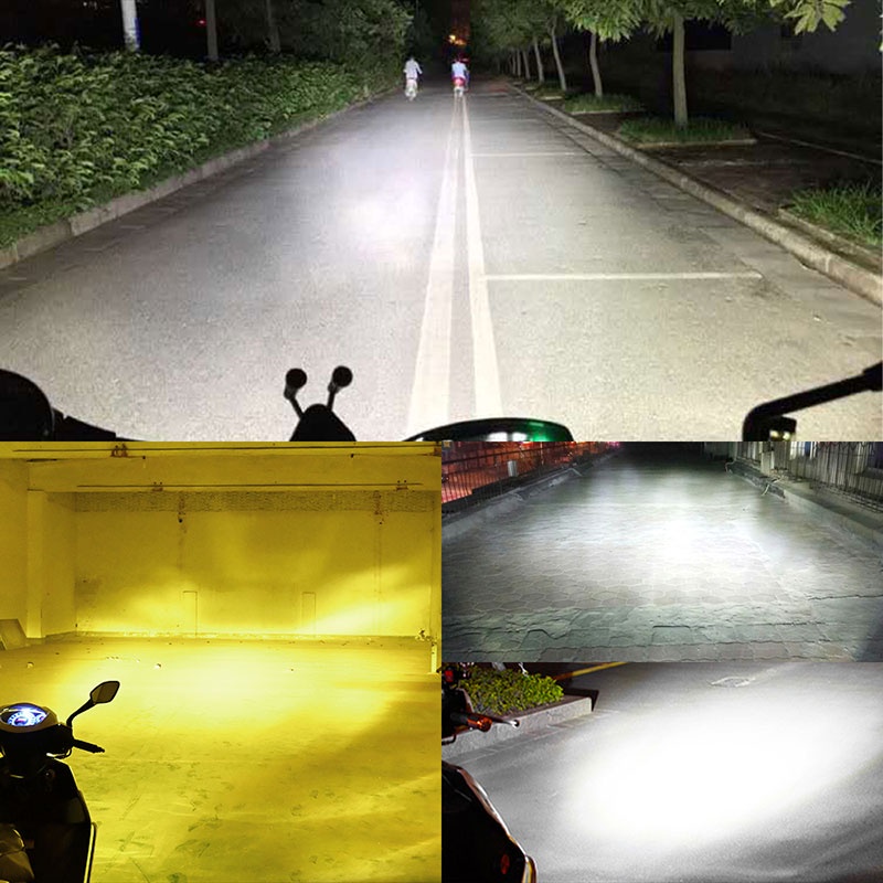 1 Bóng Đèn Pha Led H4 H6 BA20D P15D 2V 6000K Hai Màu Chuyên Dụng Cho Xe Mô Tô