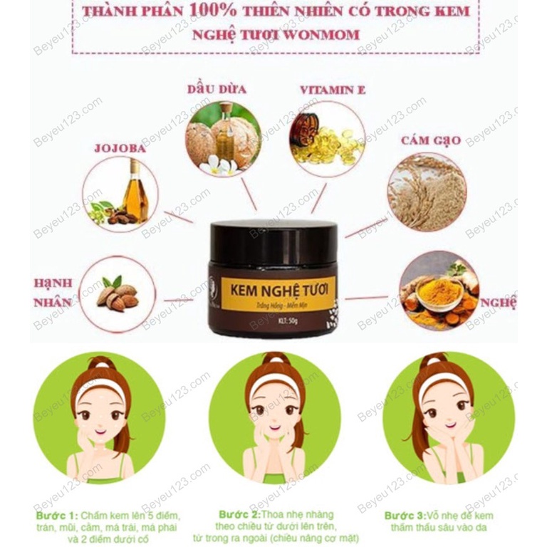 COMBO giảm thâm dưỡng da trắng mịn Wonmom (1 Kem nghệ tươi + 1 Serum Vitamin C)