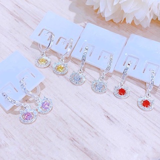 Bông tai bạc cho bé gái, hoa tai bạc kitty đá nhiều màu Minh Thoa Silver