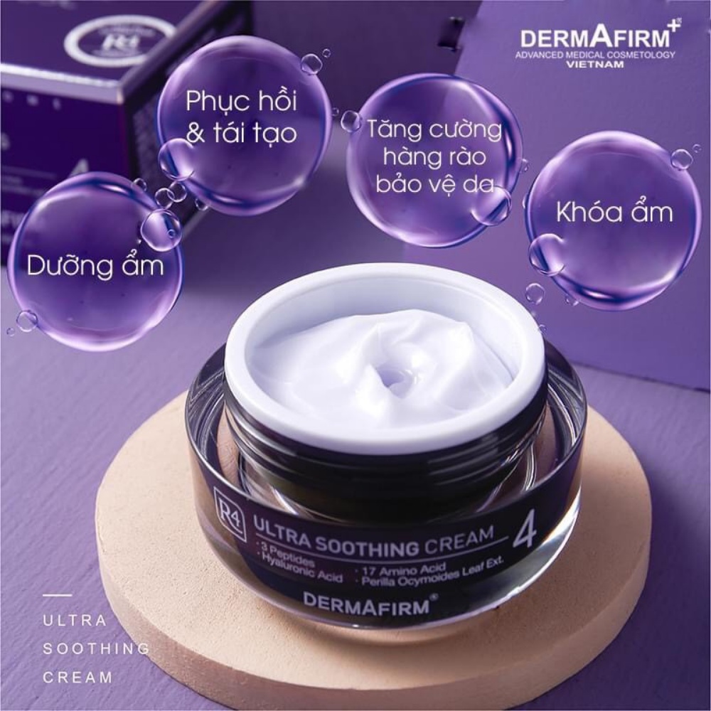 Kem dưỡng Dermafirm - Ultra Soothing Hydra Cream R4  phục hồi cho da giãn mao mạch