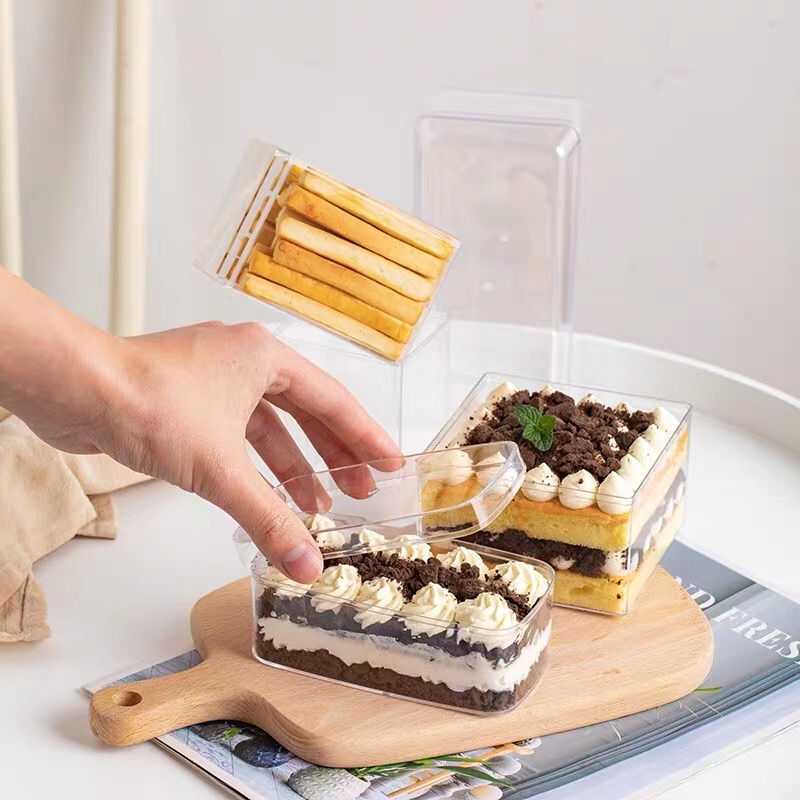 Hộp Nhựa Cứng Đựng Bánh Trong Suốt HNC Đủ Size 380ML-210ML