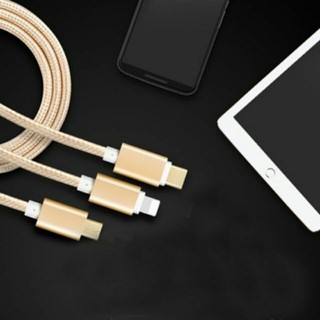 Cap Sac 3 Đầu Lightning-Micro Phone-Usb Type C Dây Dù Siêu Chắc Chắn