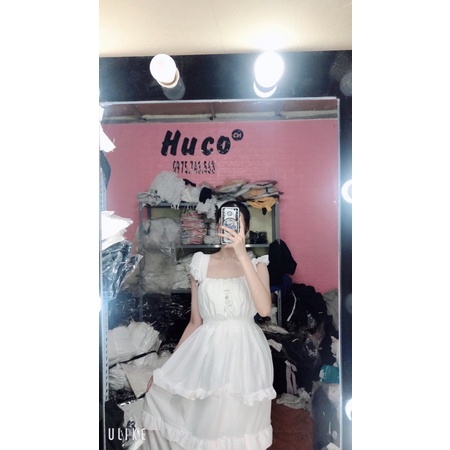Đầm voan Trắng Công Chúa 5 tầng dự tiệc,Váy Maxi thiết kế trễ vai sang trọng Vintage Tiểu Thư,Váy 2 dây dáng xòe0