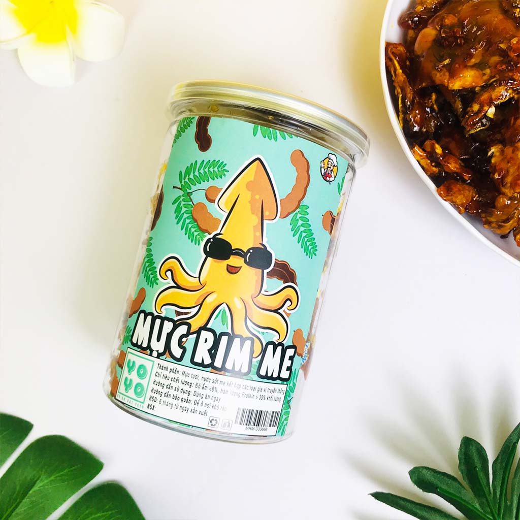 Mực rim me Đà Nẵng hũ 300g đồ ăn vặt YOYO