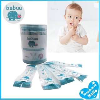 [Hộp 30 gói] Gạc rơ lưỡi Babuu vệ sinh răng miệng cho bé 30 gói