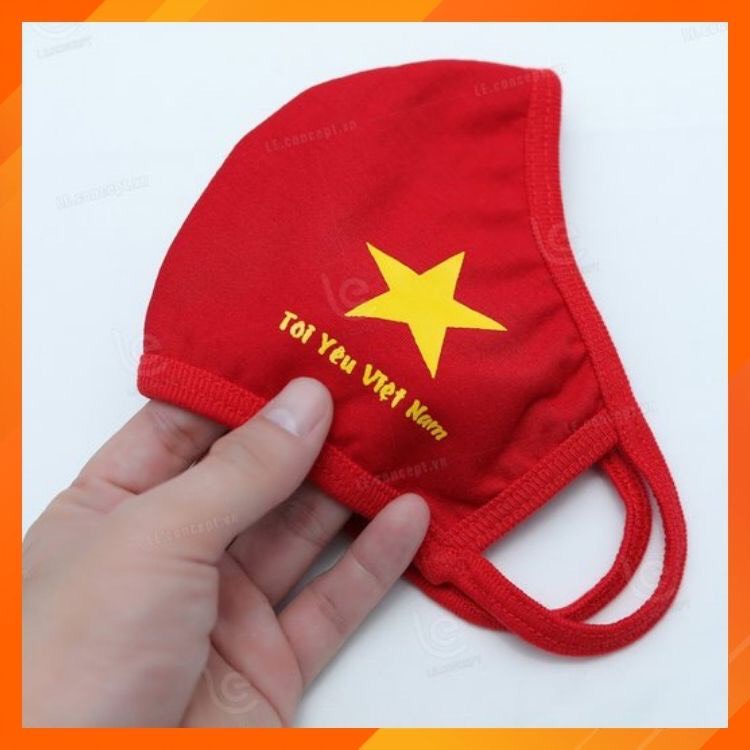 Khẩu trang vải kháng khuẩn cờ đỏ sao vàng Unisex nam nữ nhiều sẵn kèm video KT.2.02