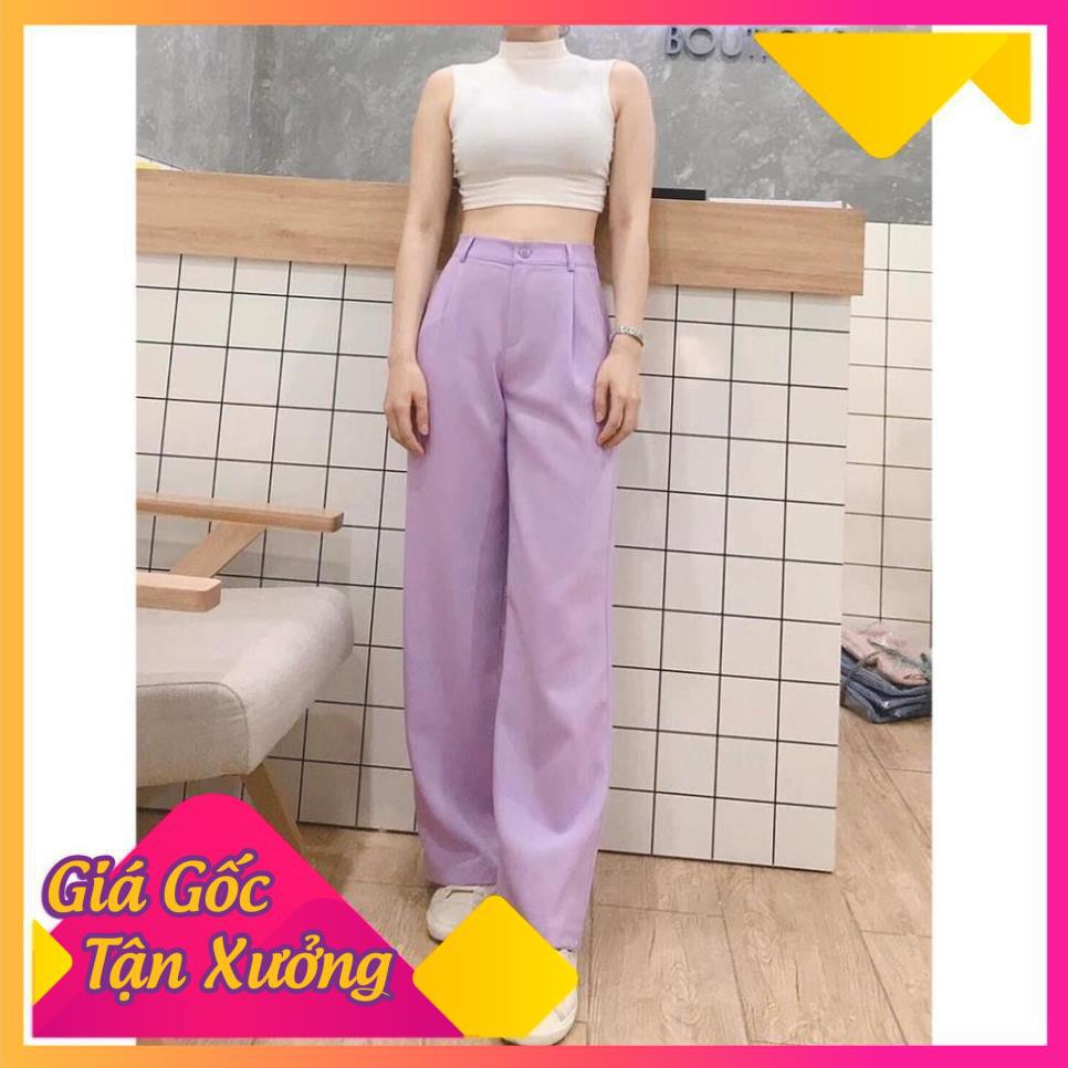 QUẦN CULLOTES QUẦN ỐNG RỘNG DÁNG DÀI MÀU TÍM PHONG CÁCH HÀN QUỐC DÀI 100cm 935